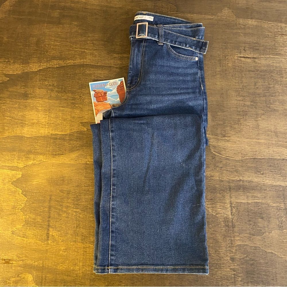 Nine West Cropped Wide Leg Dark Blue Jeans